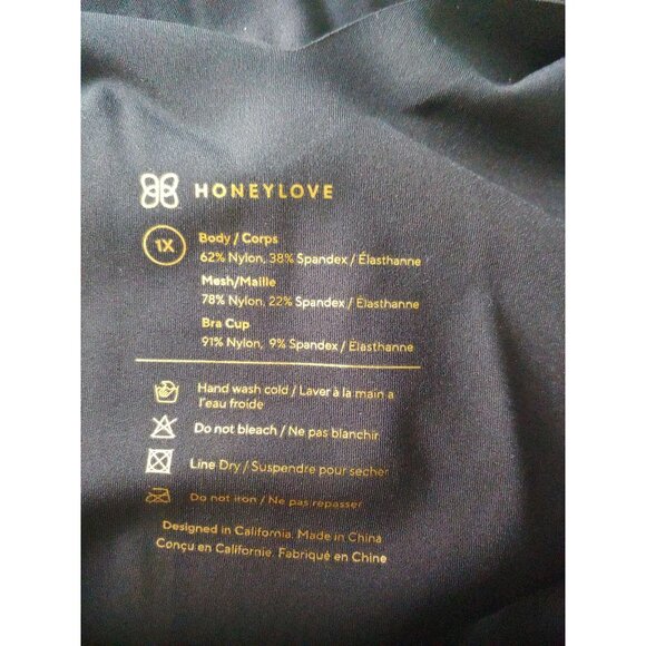 Honeylove Liftwear Bra Tank Vamp Black V-Neck Shapewear Activewear Smoothing 1X - Picture 10 of 10